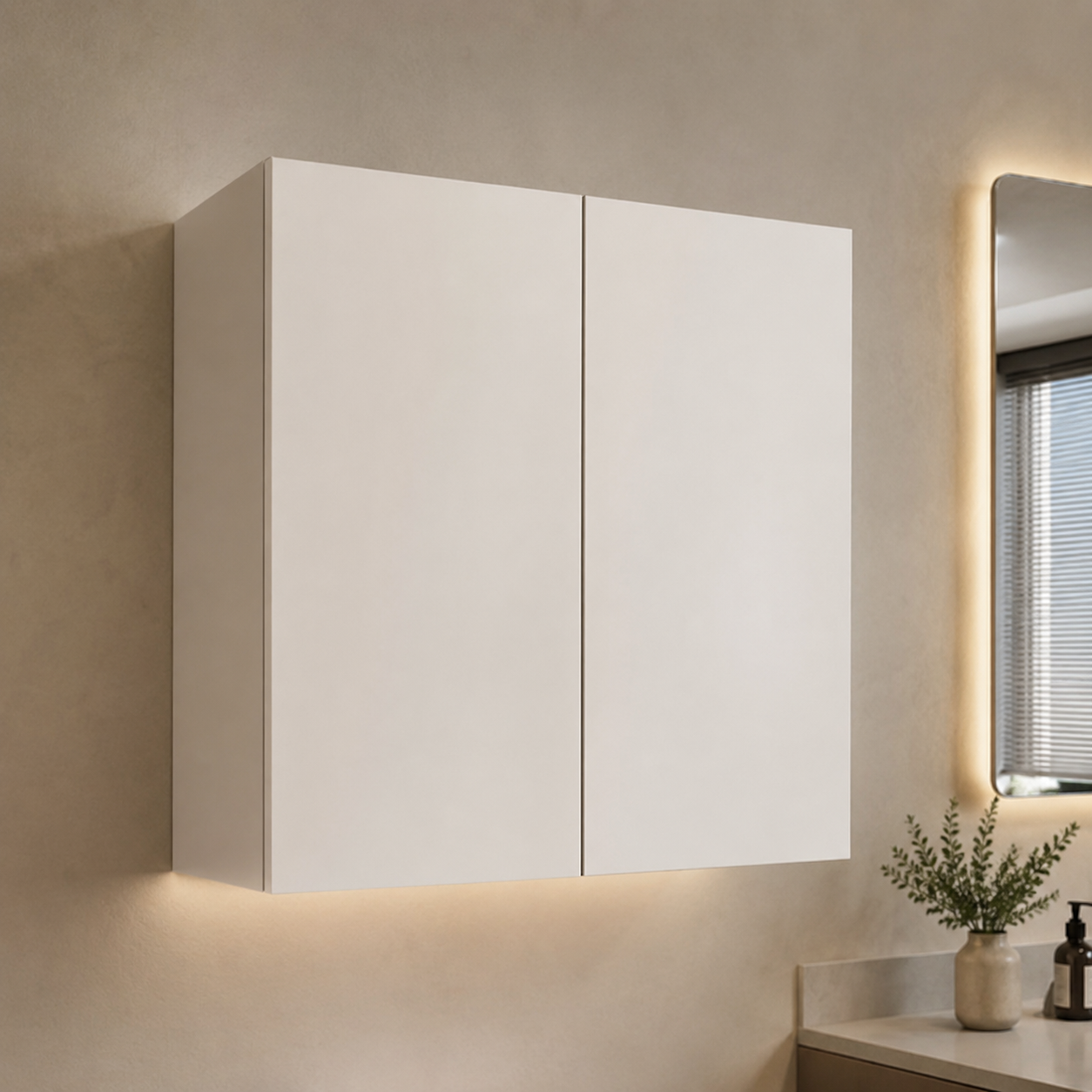 کابینت آماده دیواری دو درب سایز ارتفاع 90 در طول 90 در عمق 35