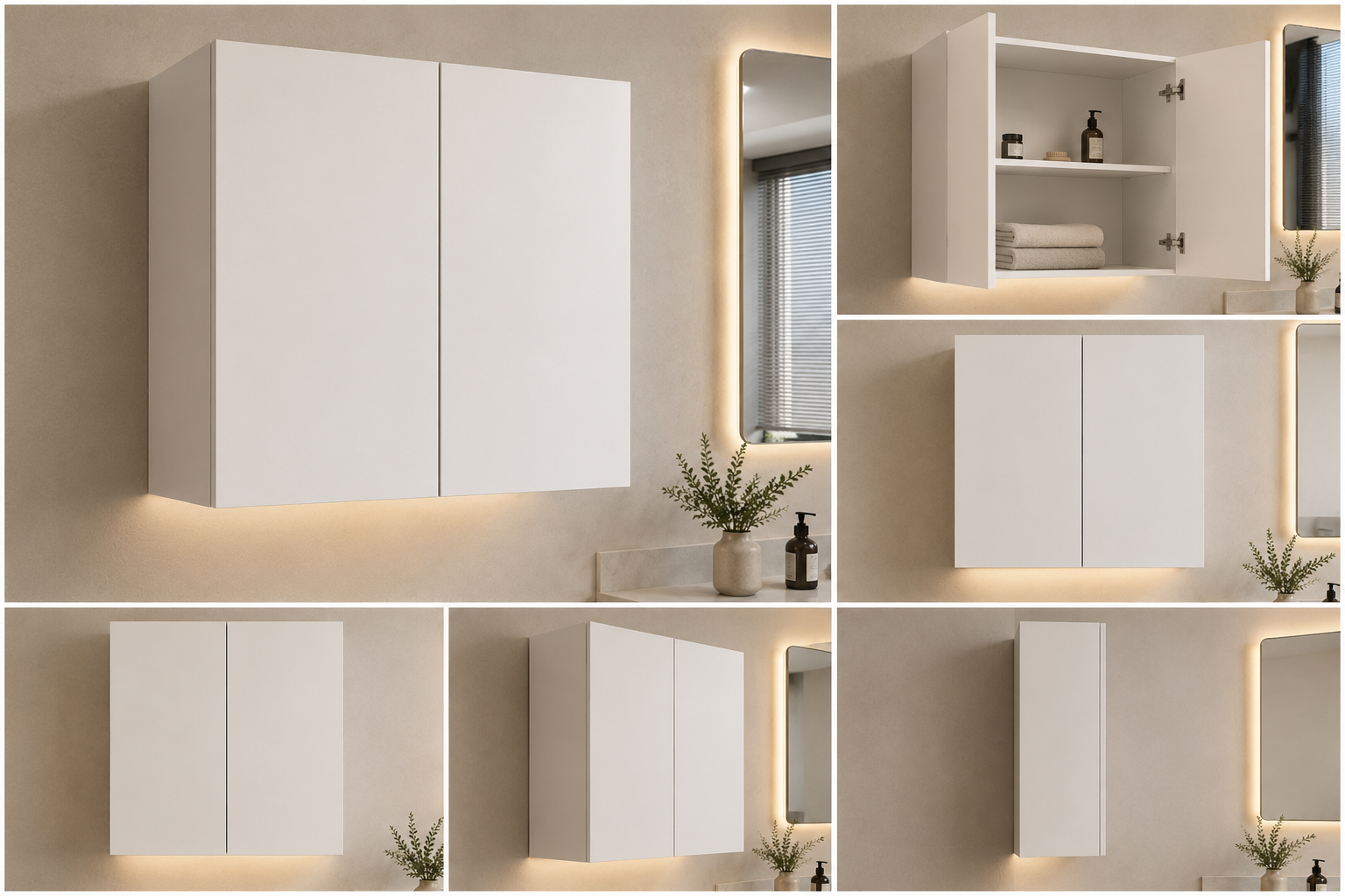 کابینت آماده دیواری دو درب سایز ارتفاع 90 در طول 100 در عمق 35