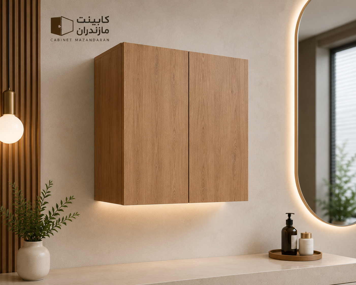 کابینت آماده دیواری دو درب سایز ارتفاع 90 در طول 90 در عمق 35